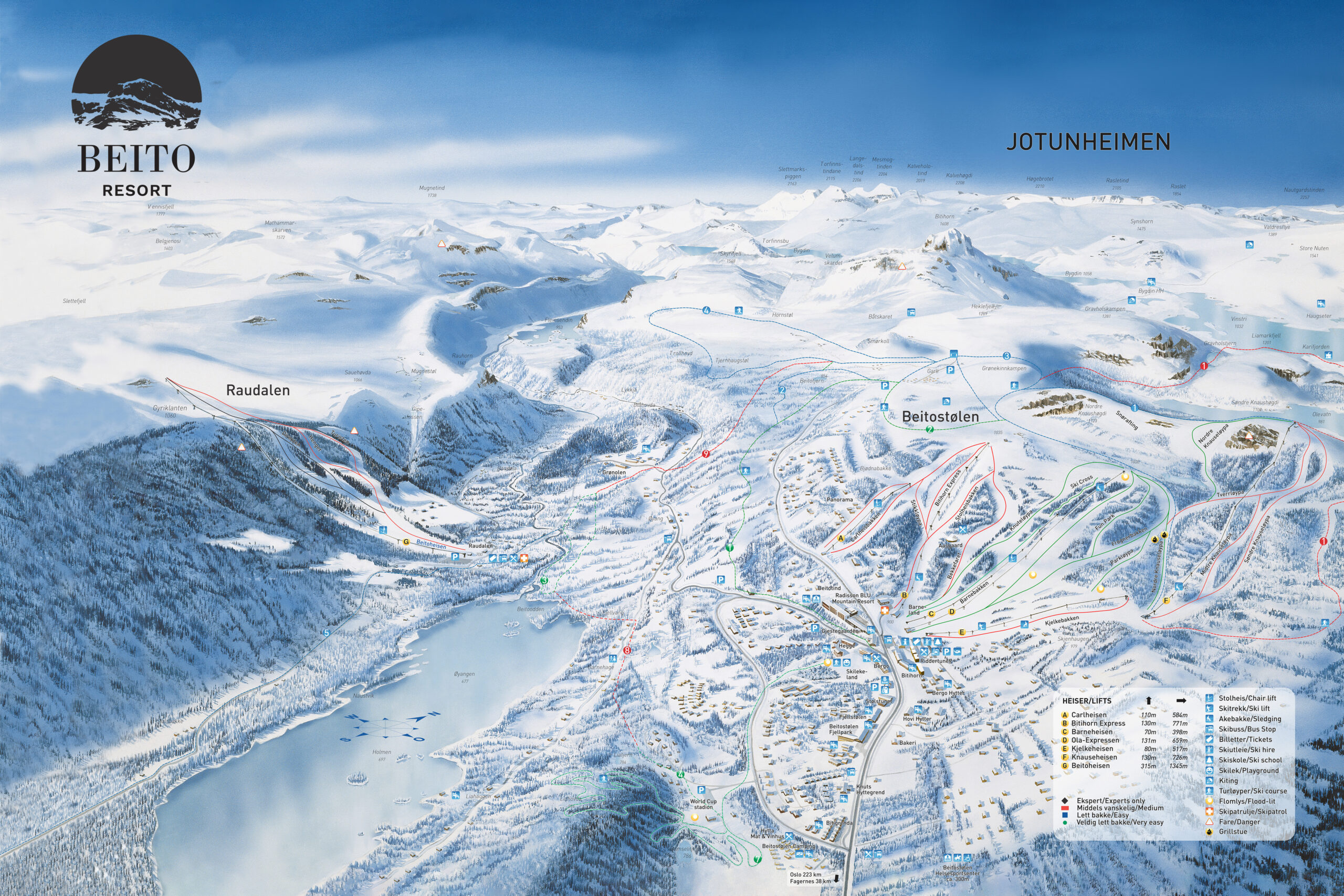 Beitostølen trail map