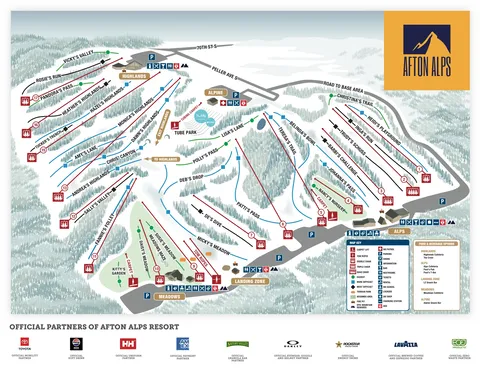 Afton Alps — Winter Trail Map 2025-26