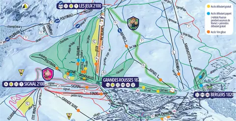 Alpe d'Huez — Plan Debutant (beginner zones)