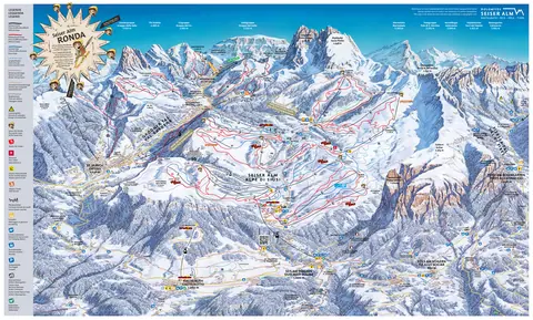 Alpe di Siusi — Seiser Alm Winter Ski Map (Wintercard 2025)