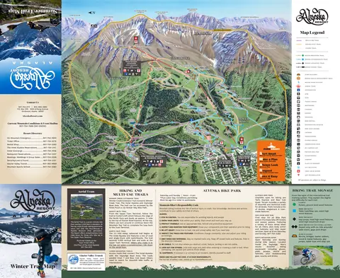 Alyeska Resort — Alyeska Winter/Summer Trail Map (2024, current on site)