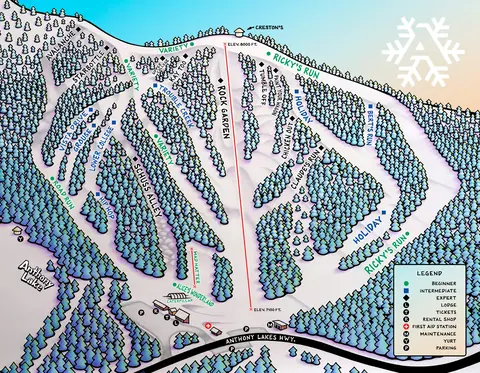 Anthony Lakes Mountain Resort — Alpine Trail Map 2026