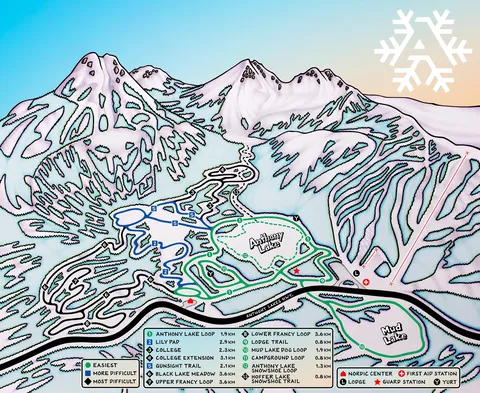 Anthony Lakes Mountain Resort — Nordic Trail Map