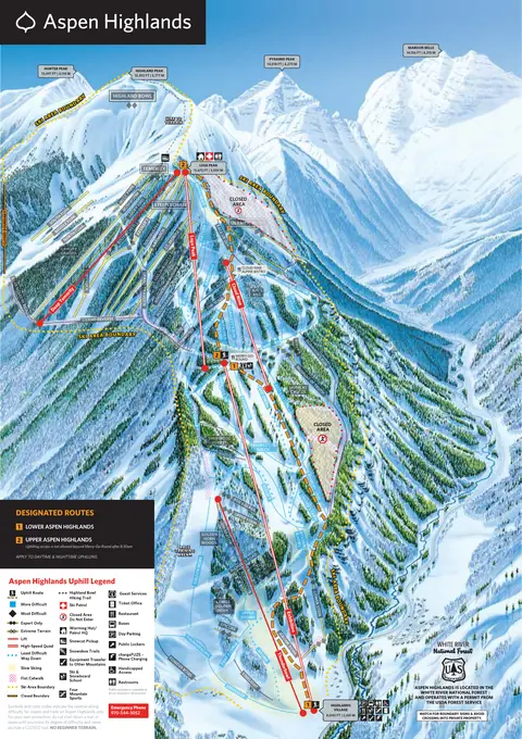 Aspen Highlands — Aspen Highlands Uphill Map