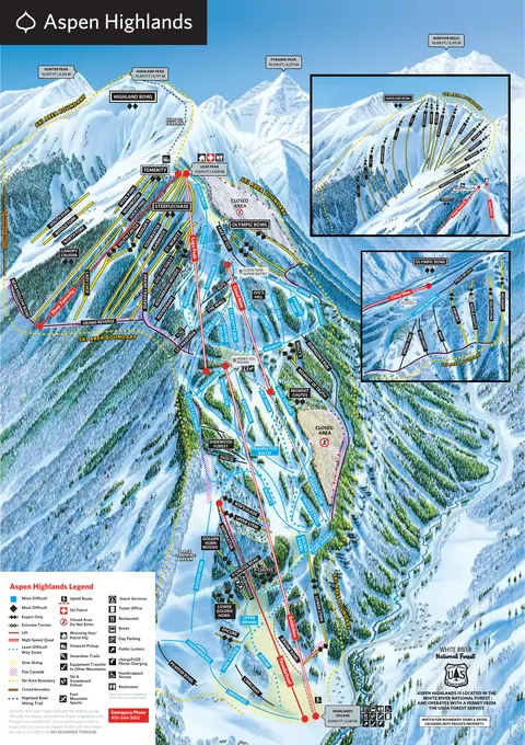 Aspen Highlands — Aspen Highlands Winter Trail Map