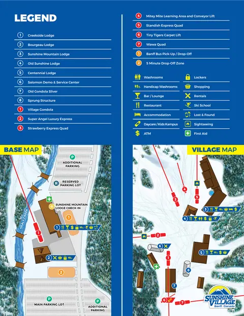 Banff Sunshine Village — Village / Base Area Map