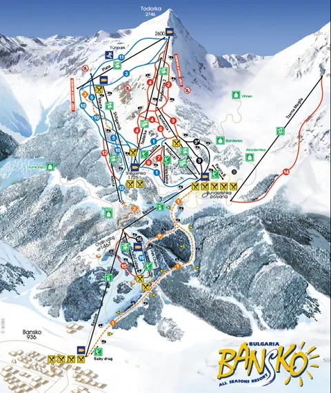 Bansko — Bansko Ski Map
