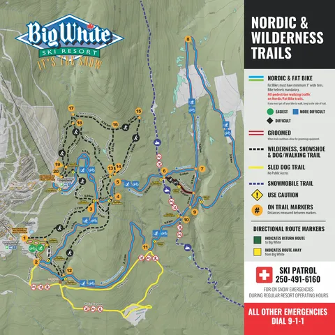 Big White — Nordic Trail Map 2025-26
