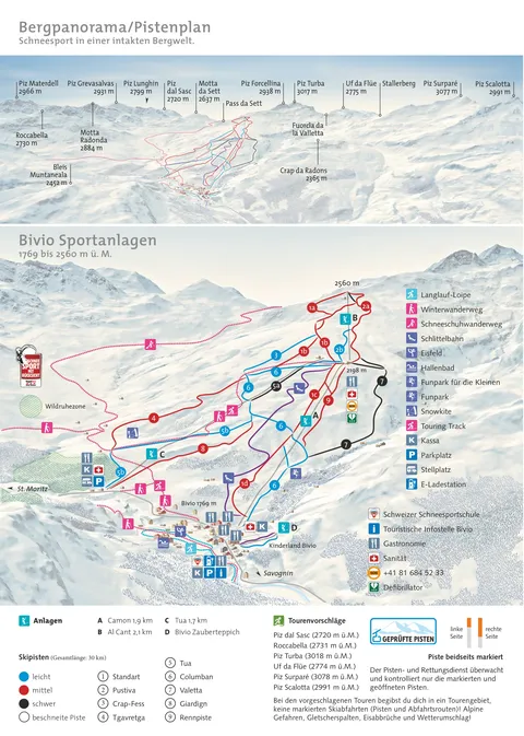 Bivio — Pistenplan Bivio 2026-27