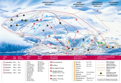 Björkliden — Pistkarta (piste map)