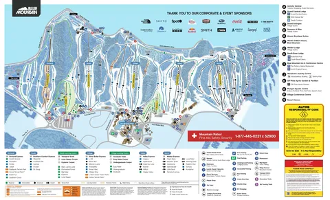 Blue Mountain Resort — Mountain Map 2025-26