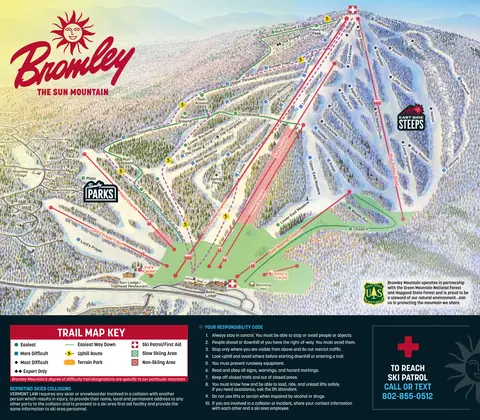 Bromley Mountain Resort — Winter Trail Map