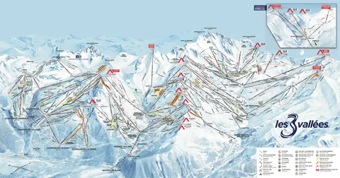 Courchevel 1850 — Plan des pistes Les 3 Vallées
