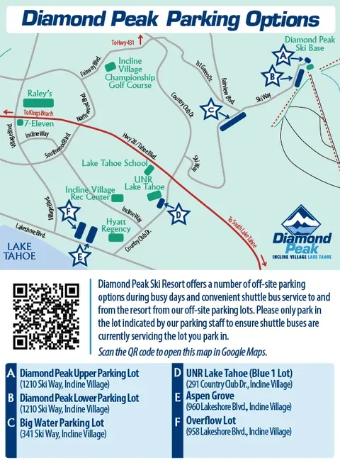 Diamond Peak — Off-site Parking Map