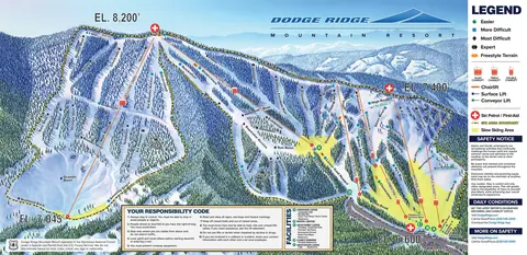 Dodge Ridge — Winter Trail Map