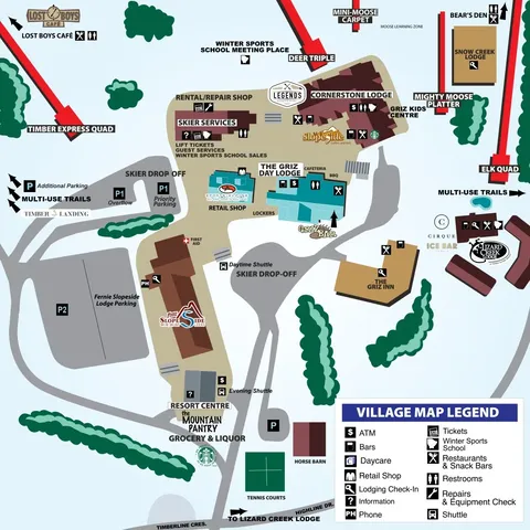Fernie Alpine Resort — Base Area Map