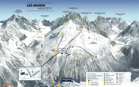 Grands Montets — Plan des pistes Les Grands Montets (hiver)