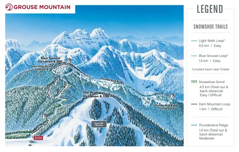 Grouse Mountain — Snowshoe Trails Map 2023-24