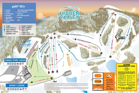 Hidden Valley — Winter Trail Map