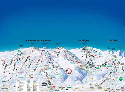 Hochzillertal / Hochfügen — Pistenpanorama Hochzillertal-Hochfügen-Spieljoch 2025-26