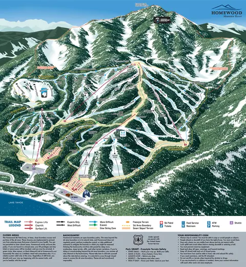 Homewood Mountain — Trail Map