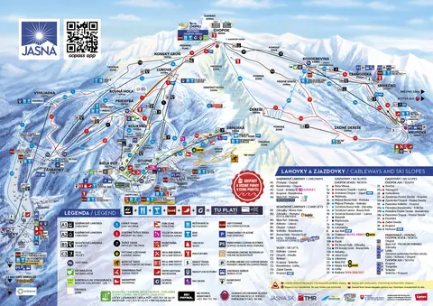 Jasná — Zimna mapa (Winter Piste Map)