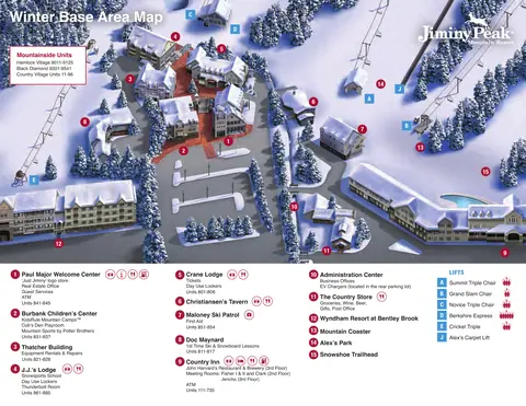 Jiminy Peak — Winter Base Area Map