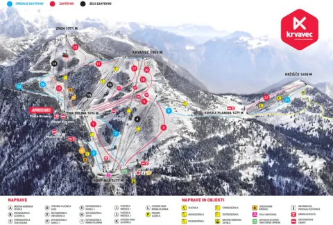 Krvavec — Ski map Krvavec