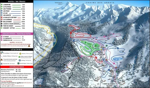 La Clusaz — Plan des pistes nordiques Les Confins