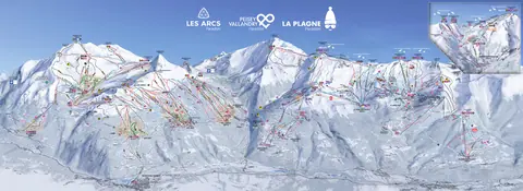 La Plagne — Paradiski Piste Map (La Plagne + Les Arcs)