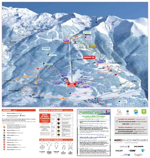 La Plagne — Plan piéton Montalbert