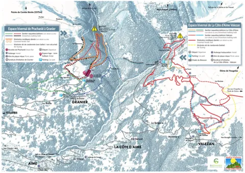La Plagne — Plan piéton Versant du Soleil 2024-25