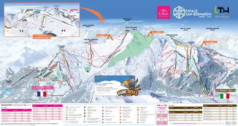 La Thuile — Espace San Bernardo Piste Map (La Thuile + La Rosiere)
