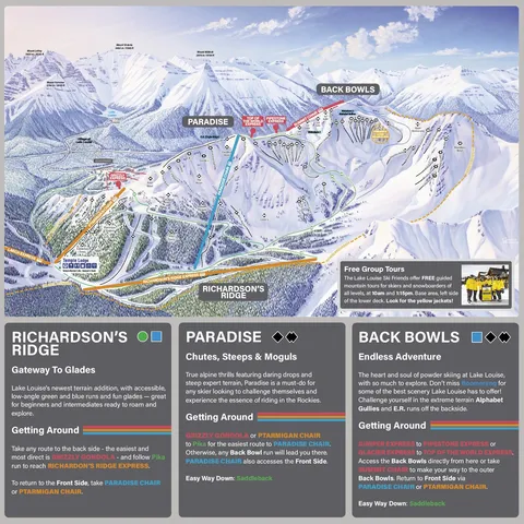 Lake Louise — Back Side Trail Map 2025-26