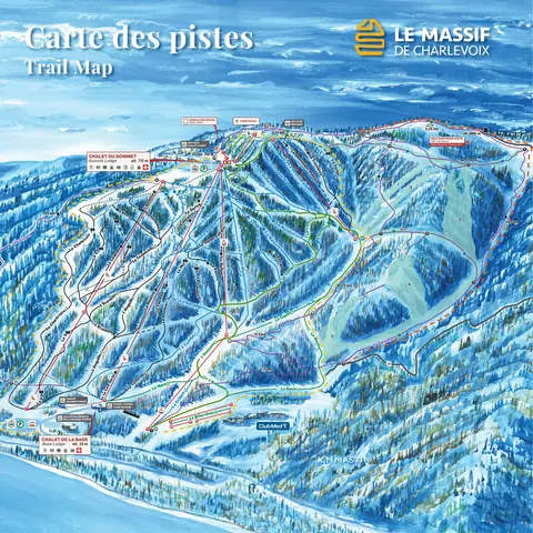 Le Massif de Charlevoix — Carte des Pistes / Trail Map (2024-25)