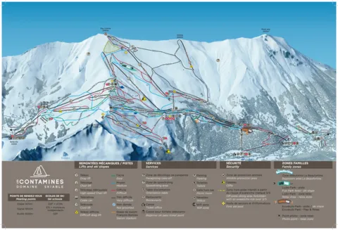 Les Contamines / Hauteluce — Plan des pistes Les Contamines-Hauteluce 2023-24