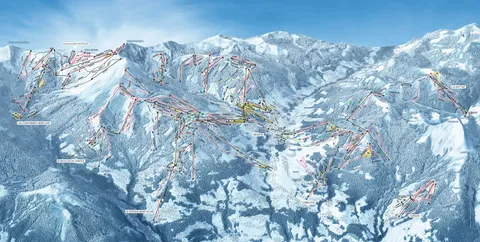 Les Contamines / Hauteluce — Plan des pistes Les Contamines-Hauteluce / Evasion Mont-Blanc
