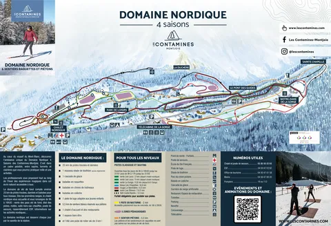 Les Contamines / Hauteluce — Plan du Domaine Nordique 2025-26