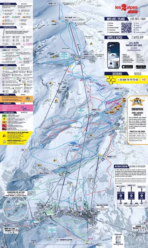 Les Deux Alpes — Plan des pistes Les 2 Alpes