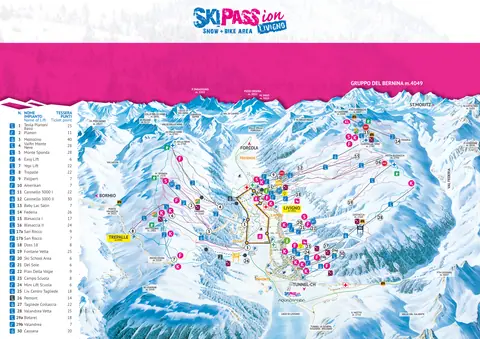 Livigno — Ski area map (lifts & slopes)