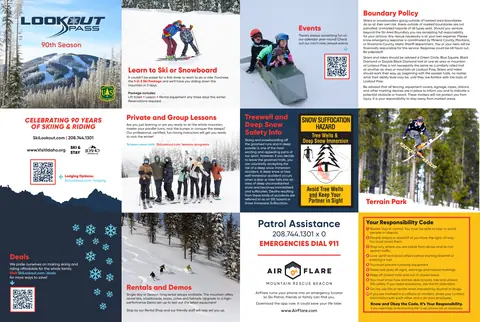 Lookout Pass — Trail Map (foldable brochure; map on p.2)