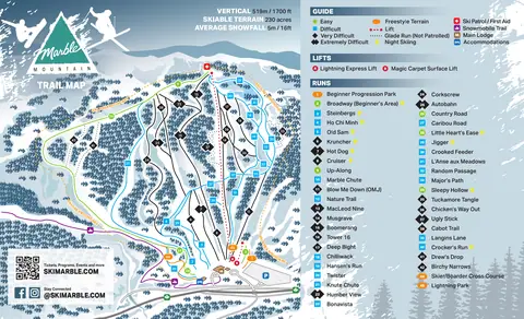Marble Mountain — Trail Map 2026