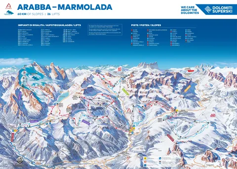 Marmolada — Arabba - Marmolada Ski Map 2025-26
