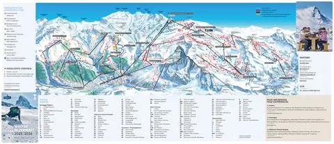 Matterhorn Ski Paradise — Winter panoramic map (Zermatt - Matterhorn ski paradise)