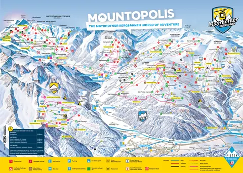 Mayrhofen — Mayrhofner Bergbahnen winter panorama 2025-26 (Penken/Ahorn, with legend)