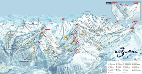 Méribel — Les 3 Vallées overview piste map 2026-27