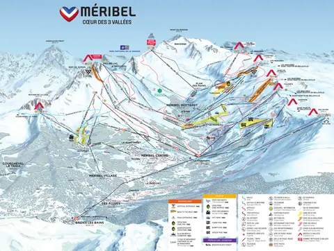 Méribel — Meribel piste map 2025-26 (with legend)