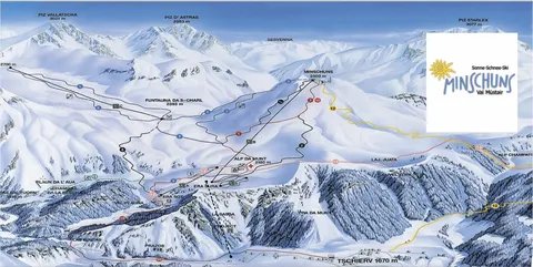 Minschuns — Pistenplan Minschuns Val Müstair