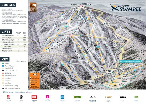 Mount Sunapee — Winter Trail Map