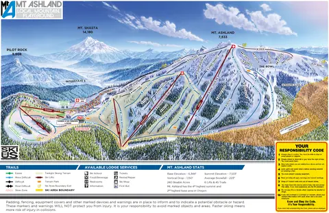 Mt Ashland Ski Area — Trail Map